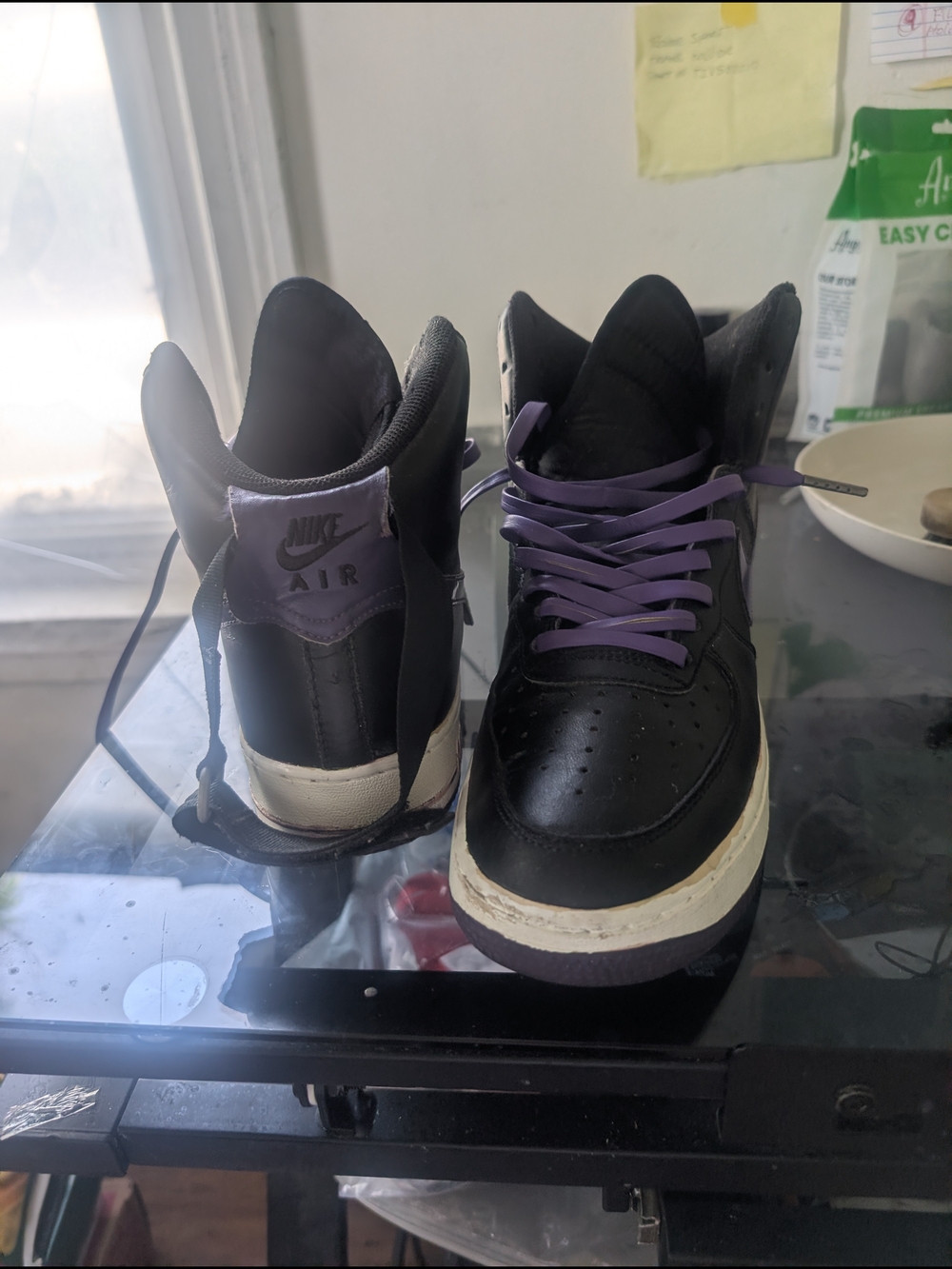 Nike Air Black & Purple High-Top Sneakers